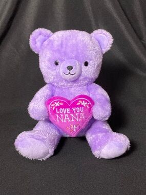 ⭐️ Hallmark Love You Nana Heart Teddy Bear Purple And Pink